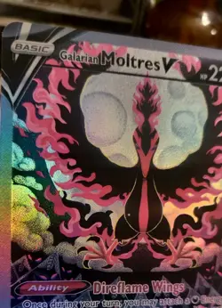 **Custom-Made**Highest Quality,Textured Holo,Moltres V#177 ""Display-Card"" - Image 3
