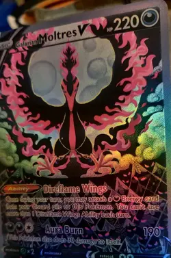 **Custom-Made**Highest Quality,Textured Holo,Moltres V#177 ""Display-Card"" - Image 4