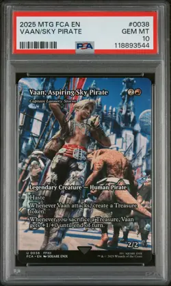 2025 MTG FINAL FANTASY: THROUGH THE AGES #0038 VAAN, ASPIRING SKY PIRATE PSA 10 - Image 1