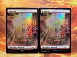 MTG Rainbow Foil 2 x Full Art Mountain (2079) X KEXP: Where the Music MattersR!! - Image 1