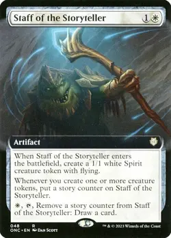 MTG STAFF OF THE STORYTELLER EXTENDED ART Phyrexia All Will Be One NM - Image 1
