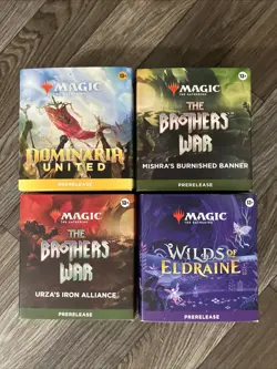 MTG 4x Prerelease Kits Wilds Of Eldraine Dominaria United The Brothers War Urza - Image 1