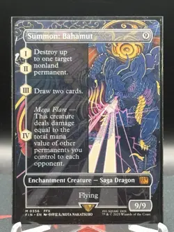 MTG Final Fantasy Summon: Bahamut (Borderless) Regular 9/9 M0356 - Image 3