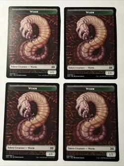 MTG Worm/Aven Initiate Token 4 pack from Double Msters 2022 Play Set - Image 1