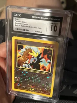 Pokemon TCG Entei Wizards Black Star Promos 34 Holo Promo Double Swirl ! CGC 10! - Image 1