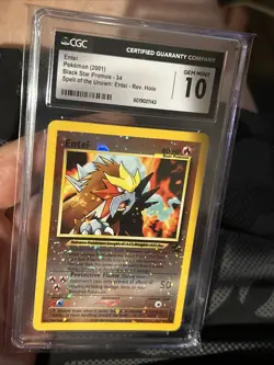 Pokemon TCG Entei Wizards Black Star Promos 34 Holo Promo Double Swirl ! CGC 10! - Image 2