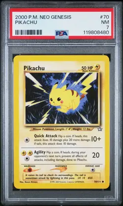 2000 POKEMON NEO GENESIS #70 PIKACHU PSA 7 - Image 1