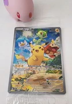 SEALED Pikachu (Pokemon Center Stamp) Scarlet & Violet Paldea Evolve Promo #027 - Image 1