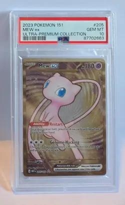 2023 Pokemon 151 Mew ex Gold Metal Plated Promo PSA Gem Mint 10 UPC #205/165 - Image 1