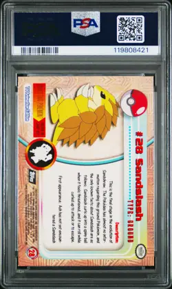 1999 TOPPS POKEMON TV FOIL #28 SANDSLASH PSA 8 - Image 2