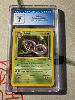 Pokemon TCG Arbok Fossil 1st Edition Uncommon Card CGC NM 7 - Image 1