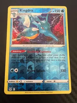 Pokemon TCG Kingdra 037/196 Lost Origin Reverse Holo Rare LP - Image 1