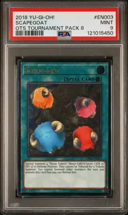 2018 YU-GI-OH! OTS TOURNAMENT PACK 8 #EN003 SCAPEGOAT PSA 9 - Image 1