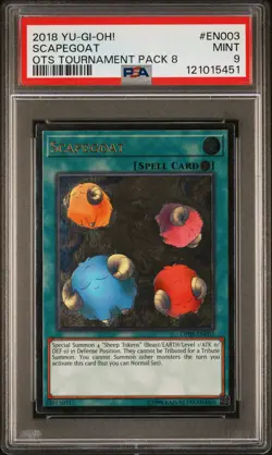 2018 YU-GI-OH! OTS TOURNAMENT PACK 8 #EN003 SCAPEGOAT PSA 9 - Image 1