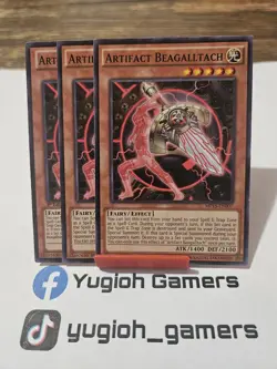 Yu-Gi-Oh Artifact Beagalltach X3 Different Sets 1st Edition Common Light Played - Image 1