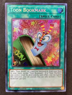 Yu-Gi-Oh TCG #BLCR-EN067 Toon Bookmark 1st Edition Secret Rare LP - Image 1