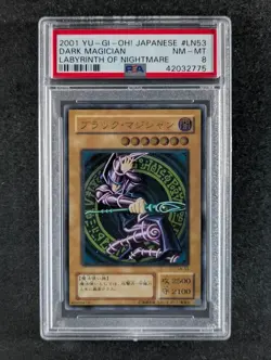 2001 YuGiOh DARK MAGICIAN LN-53 Labyrinth of Nightmare Ultimate Rare JPN PSA 8 - Image 1