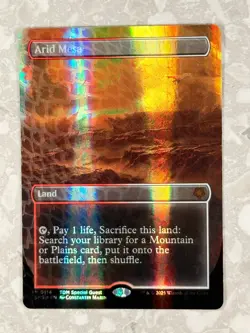 Arid Mesa (Borderless) (Dragonscale Foil) 114 MTG Special Guests SPG NM X1 - Image 1