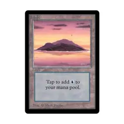WOTC MtG Beta Island - Version A (L) VG- - Image 1