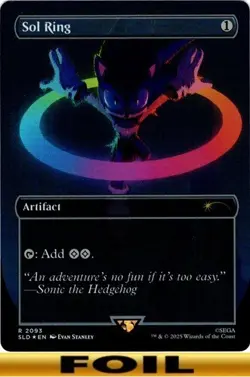 1x - Sol Ring - FOIL BORDERLESS - #2093 - Secret Lair Super Sonic - NM MTG - Image 1