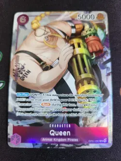 EXACT CARD PICTURED PRE-ERRATA One Piece TCG Queen OP01-097 Alt Art Parallel - Image 1