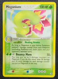 Meganium 9/115 2005 EX-Unseen Forces Pokemon Card Regular LP - Image 1