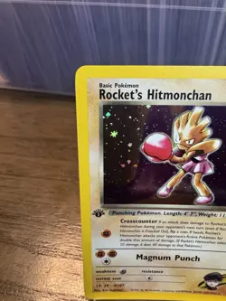 Rockets Hitmonchan Gym Heroes Trading Card 11/132 1st Edition Holo NM - Image 2