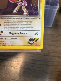 Rockets Hitmonchan Gym Heroes Trading Card 11/132 1st Edition Holo NM - Image 4