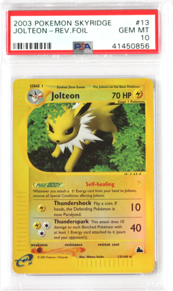 2003 Pokemon Skyridge #13 Jolteon Reverse Holo PSA 10 Card GEM MINT Rare Low Pop - Image 1