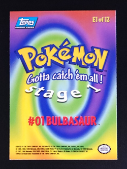 Bulbasaur E1 of 12 Topps Blue Label 1999 Non Foil Pokemon Card Near Mint - Image 2