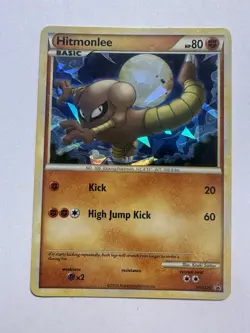 Hitmonlee HGSS25 Black Star Promo Cracked Ice Holo Pokemon Card - Image 1
