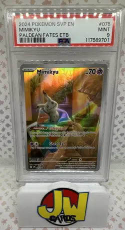 Mimikyu ETB PROMO - SVP 075 - Paldean Fates - Pokemon Card PSA 9 - Image 1