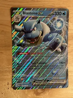 JUMBO Blastoise ex Card Blooming Waters Pokemon 151 009/165 Holo Near Mint NM - Image 1