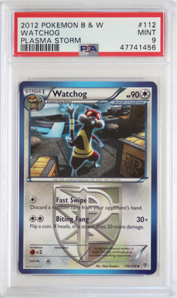2012 Pokemon B&W Plasma Storm #112 Watchog PSA 9 Card MINT! Black And White - Image 1