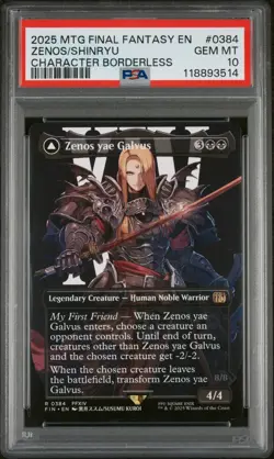2025 MTG FINAL FANTASY #0384 SHINRYU, TRANSCENDENT RIVAL/ZENOS YAE GALVUS PSA 10 - Image 1
