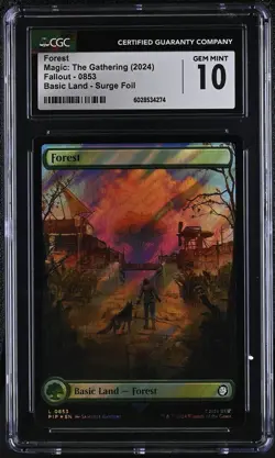 FOREST Fallout Surge Foil CGC 10 Gem Mint MTG [Nostalgium] - Image 1