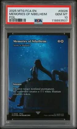 2025 MTG FINAL FANTASY: THROUGH THE AGES FOIL #0026 MEMORIES OF NIBELHEIM PSA 10 - Image 1