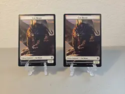 MTG 2x Cat Beast Token NM Zendikar Rising - Image 1