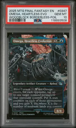 2025 MTG FINAL FANTASY #0347 OMEGA, HEARTLESS EVOLUTION PSA 10 - Image 1