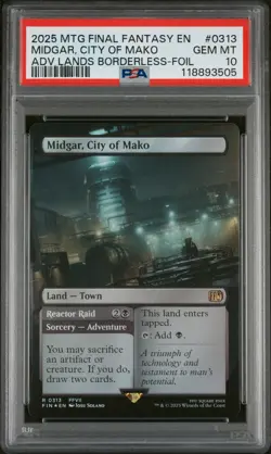2025 MAGIC: THE GATHERING FINAL FANTASY #0313 MIDGAR, CITY OF MAKO PSA 10 - Image 1
