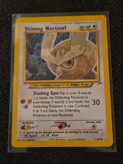 Pokemon Card WOTC Shining Noctowl 110/105 Neo Destiny Holo - Image 1