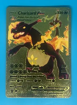 Pokemon Gold Foil Fan Art Card Charizard VMAX - Image 1