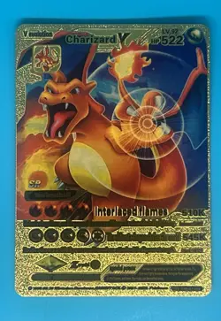 Pokemon Gold Foil Fan Art Card Charizard V - Image 1