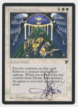 Signed Divine Intervention Proof Sketch NM Legends Artist Amy Weber MTG Magic AP - Image 2