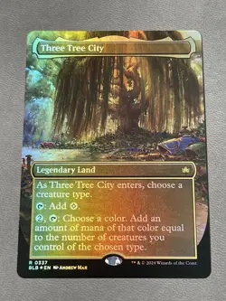 MTG Three Tree City Bloomburrow #0339 (Borderless) FOIL Rare NM - Image 1