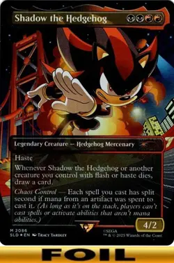1x - Shadow the Hedgehog - FOIL BORDERLESS - #2086 - Secret Lair Sonic MTG - Image 1
