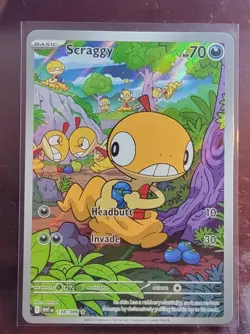 Pokemon TCG Scraggy 138/086 2025 White Flare Illustration Rare Card - NM/MINT - Image 1