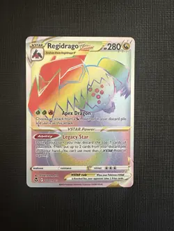 Pokemon TCG Regidrago VSTAR Silver Tempest Rainbow Secret Rare Card 201/195 NM - Image 1