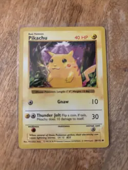 Pokemon Pikachu TCG Base Set Shadowless Common Card 58/102 - Image 1
