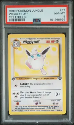 PSA 8 - Pokemon Card - Jungle 32/64 - WIGGLYTUFF (rare) *1st Edition* - NM-MT - Image 1